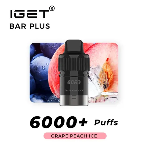 grape-peach-ice-iget-bar-plus-prefilled-pod.webp Grape Peach lce – IGET Bar Plus Pod 6000 Puffs