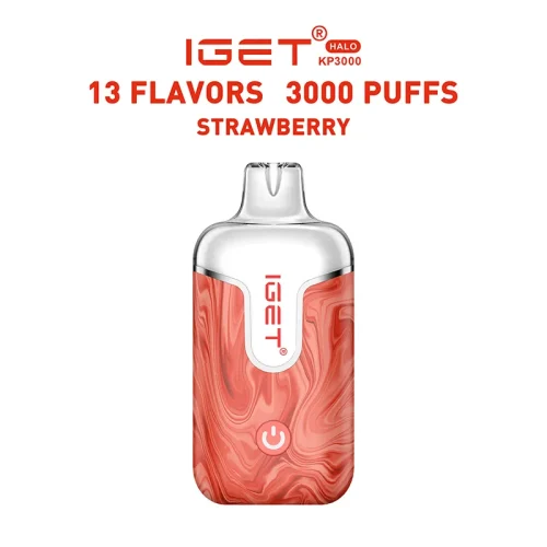 iget-halo-kit-strawberry.webp Strawberry – IGET Halo Vape Kit 3000 Puffs