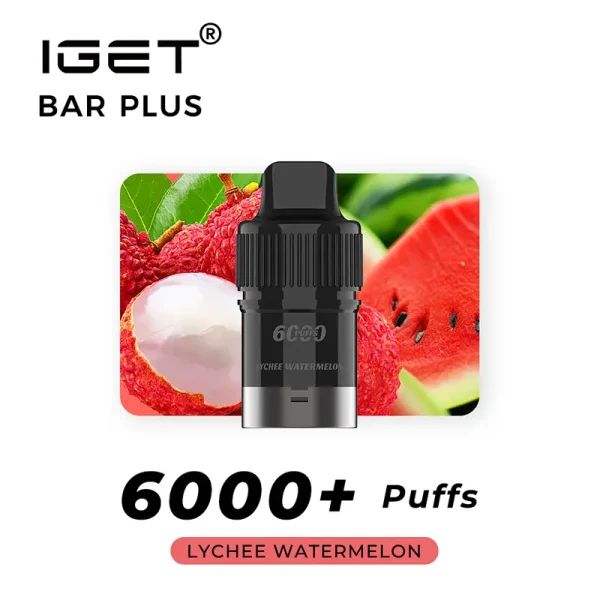 lychee-watermelon-iget-bar-plus-prefilled-pod.webp Lychee Watermelon – IGET Bar Plus Pod 6000 Puffs