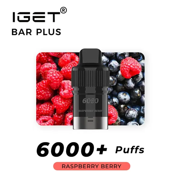 raspberry-berry-iget-bar-plus-prefilled-pod.webp Raspberry Berry – IGET Bar Plus Pod 6000 Puffs